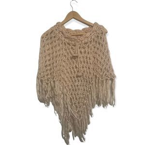 Y2K VINTAGE  Trendy Crochet Poncho‎